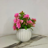 Dazzling Decore Mini Artistic Pink Flower Pot