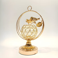 Dazzling Decore Golden Sparrow Metallic LED Candle Holder