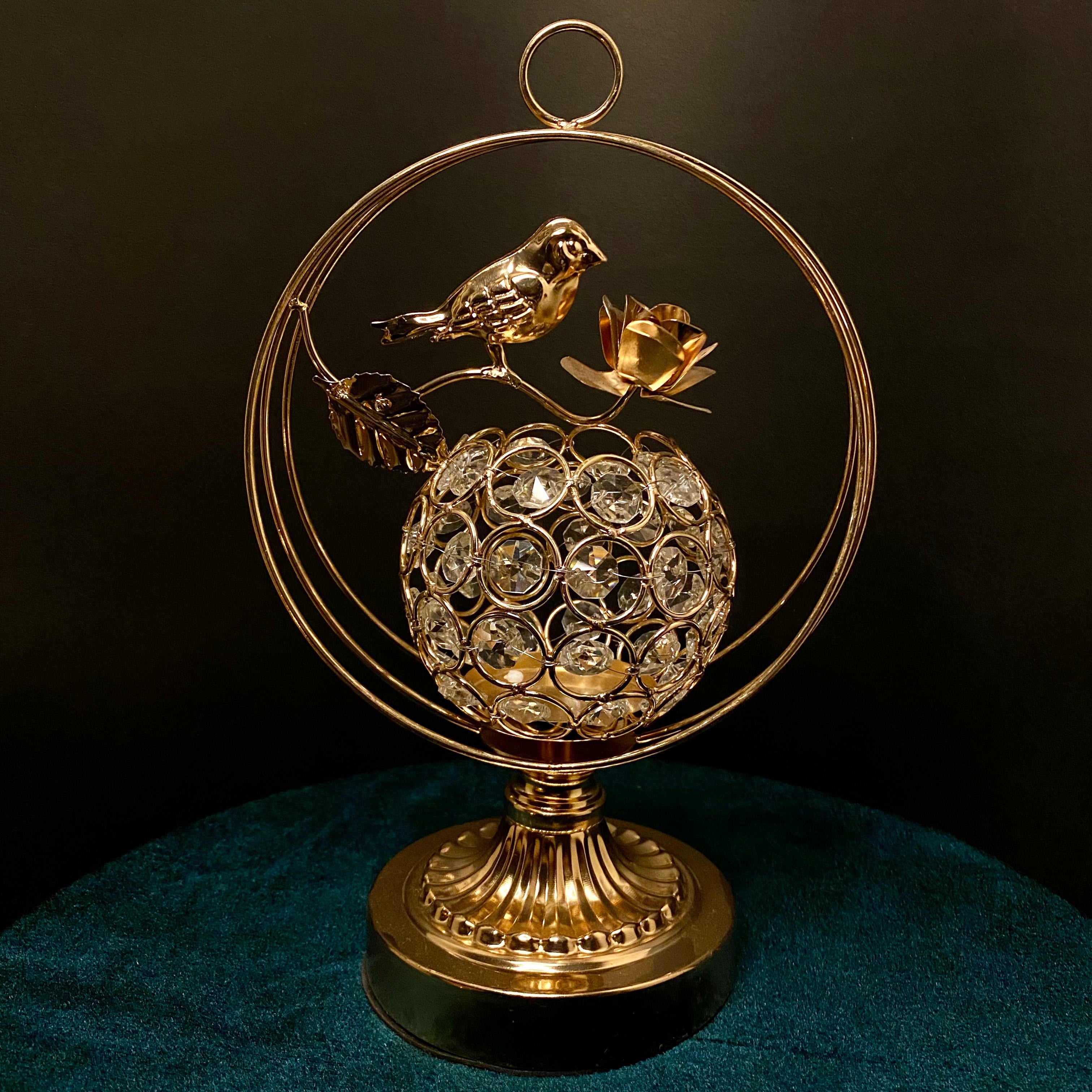 Dazzling Decore Golden Sparrow Metallic LED Candle Holder