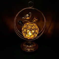 Dazzling Decore Golden Sparrow Metallic LED Candle Holder
